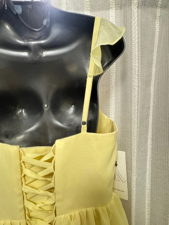 Sunshine Yellow Tiered Ruffle Corset Women’s Formal Dress Size S/M NWT - Picture 8 of 10